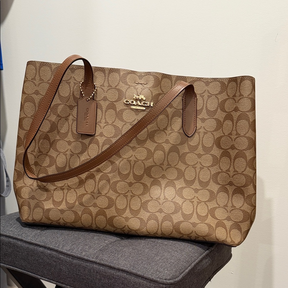 Coach Tan Signature Tote Bag